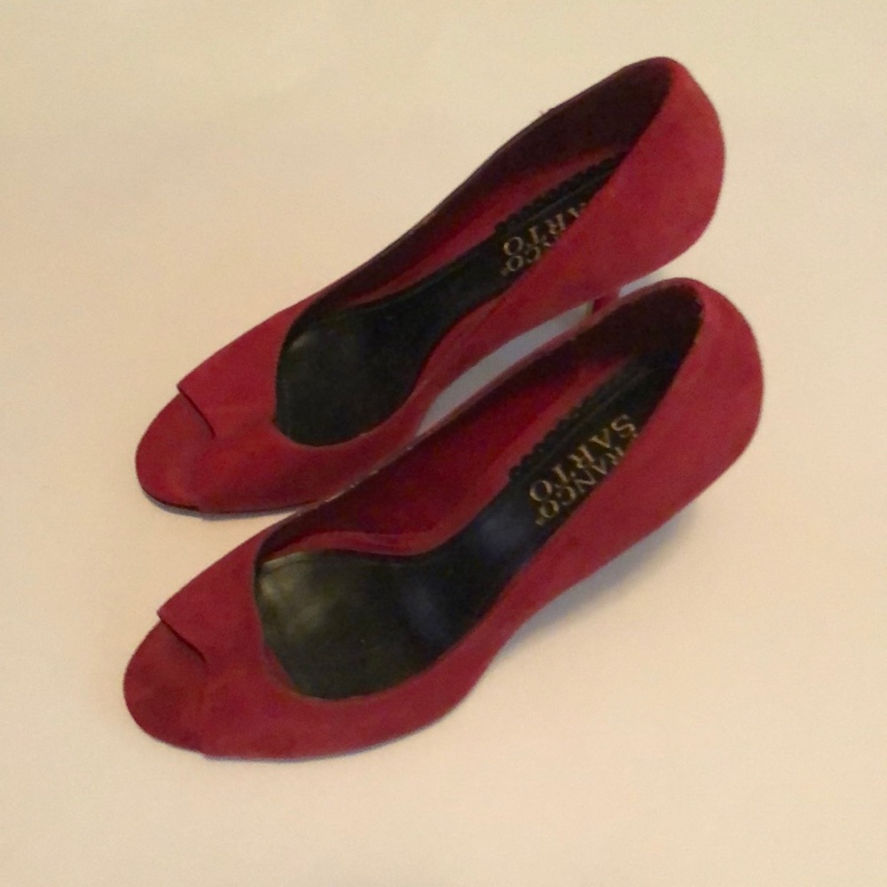 Franco Sarto Red peep toe heels
